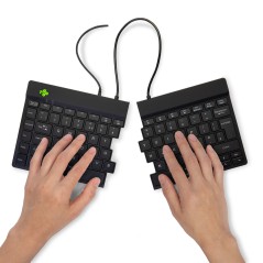 R-Go Tools Split Keyboard (UK) - Ergonomic Black Design for Ultimate Comfort & Productivity - RGOSP-UKWIBL